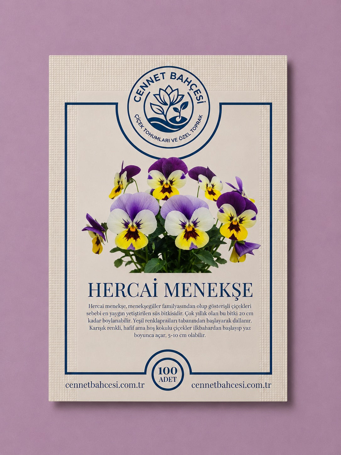 Cennet Bahçesi Hercai Menekşe Çiçek Tohumu (100'lü Paket)