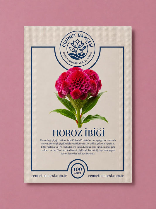 Cennet Bahçesi Horoz İbiği Çiçek Tohumu (100'lü Paket)