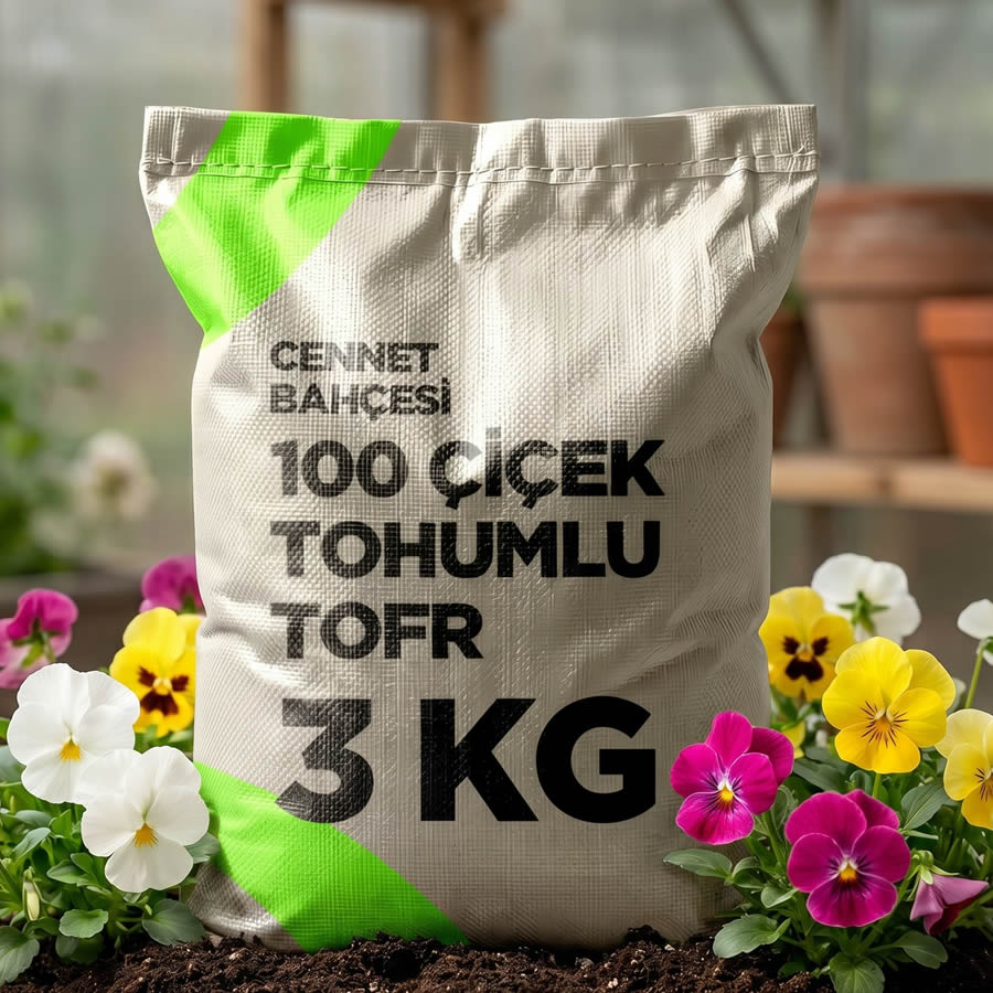 100 Çiçek Tohumlu 3 Kg'lık Toprak